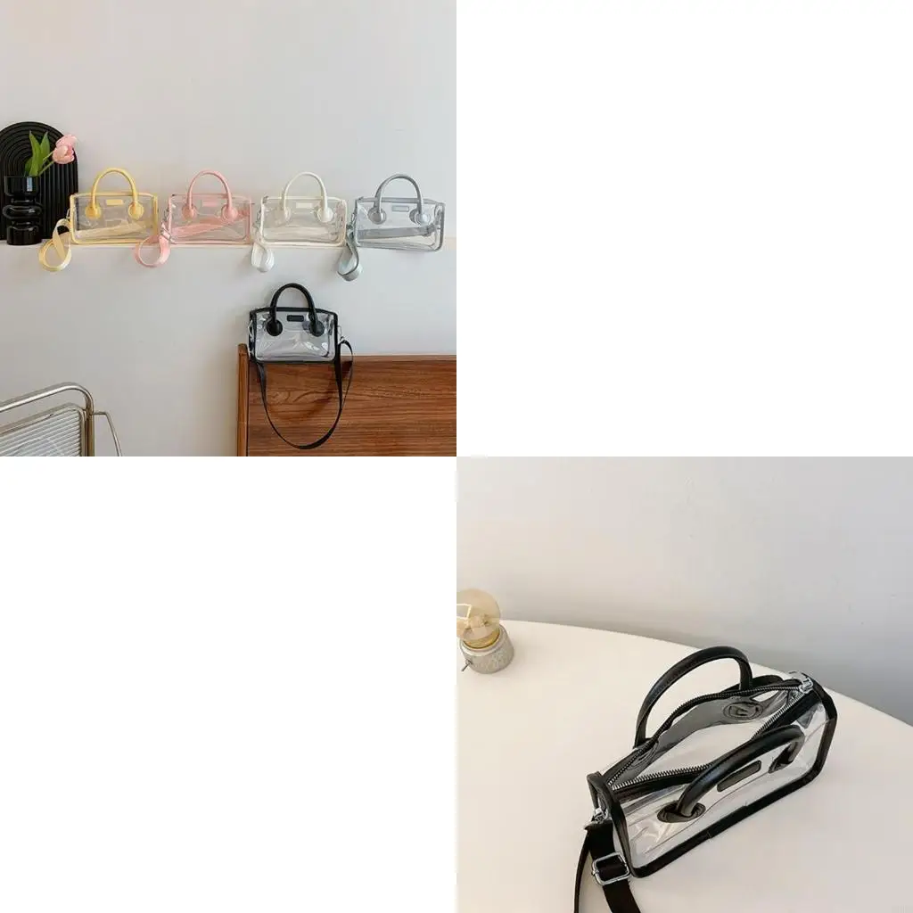 

Practical and Fashionable Clear PVC Handbag Shoulder Bag Women Crossbody Purse