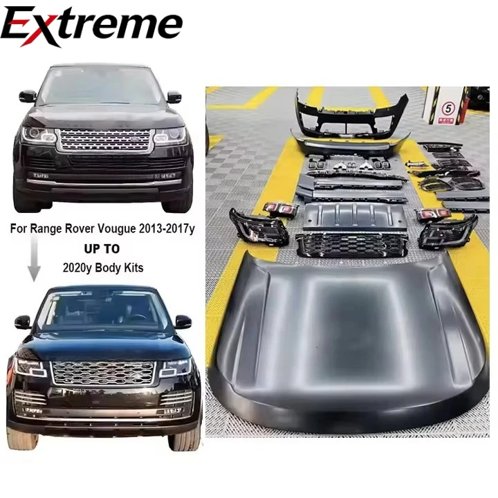 Suitable for 2013-2017 Range Rover Vogue Upgrade 2018+ SVO&SVA&OEM Bodykit Headlight Lamp Bumper Grille Hood Body Kit Accessory
