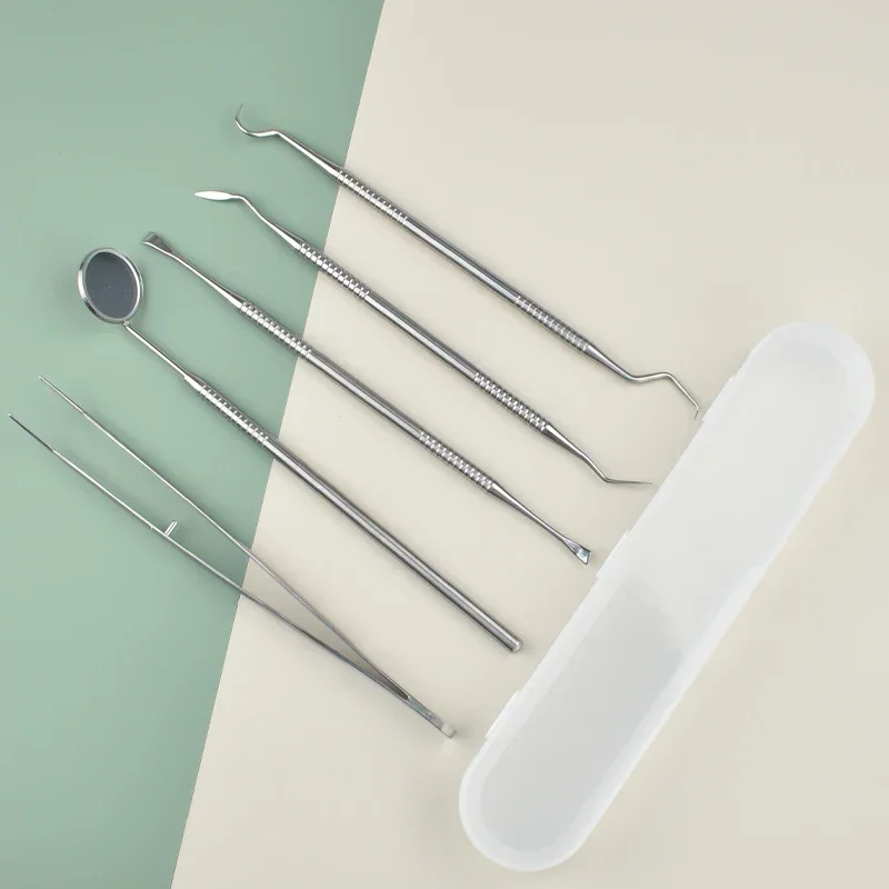 

5Pcs/set Dental Mirror Sickle Scaler Teeth Spatula Dentist Gift Oral Care Tooth Cleaning Tools Dentistry Laboratory Equipment