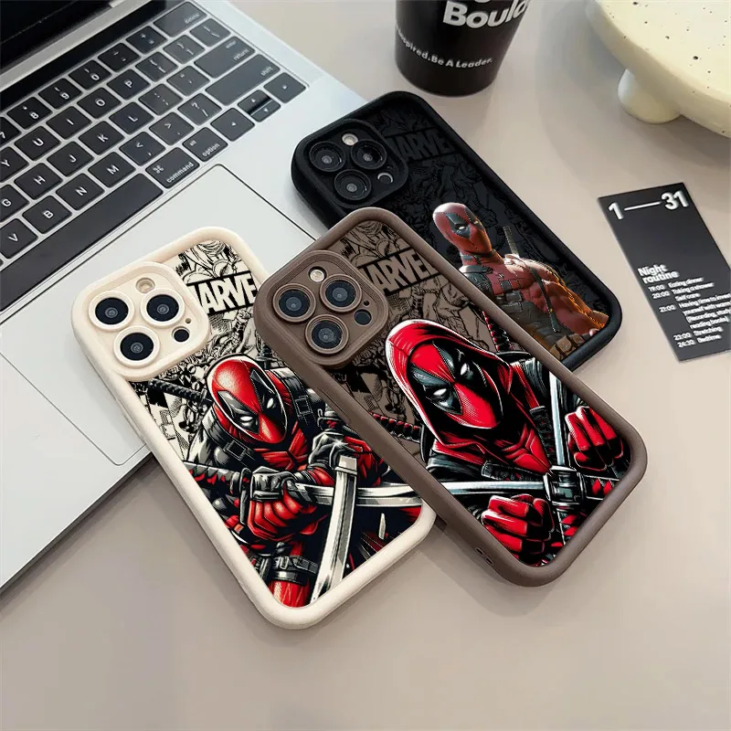Deadpool 3 marvels comic capa de silicone macio para iphone 17 11 15 16 13 pro max 14 plus 12 16 pro 16e 17air capa de telefone à prova de choque