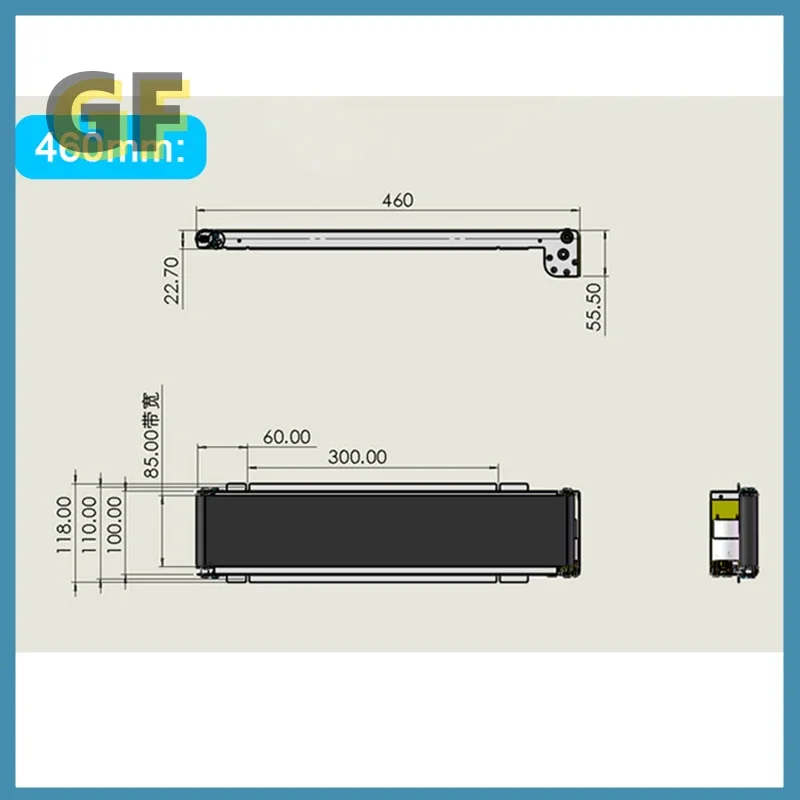 24V 460MM-600MM Stainless Steel Mini Conveyor Vending Machine Track Cargo Lane Automatic Conveyor Belt+Power+Adapter