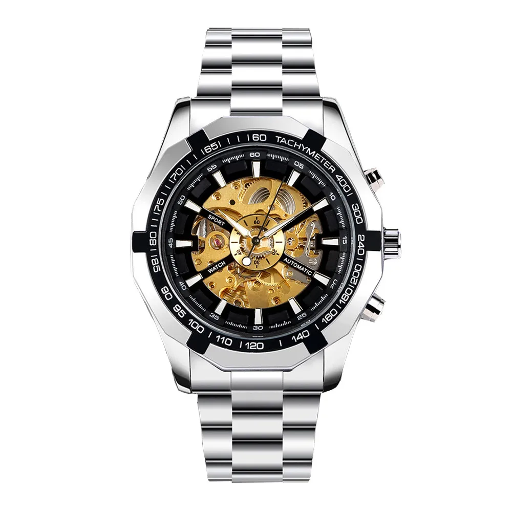 

1Pcs Men Fashion Mechanical Watch Automatic Movement Luminous Function Life Waterproof Clear Time Reading Luxury