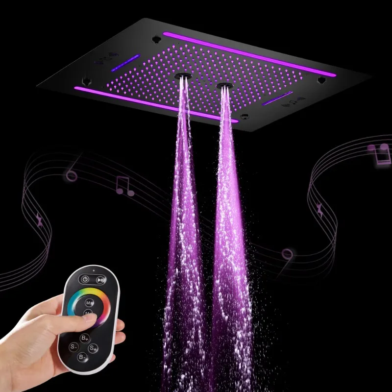 4 functions 600*800mm showerhead LED  head massage  set 64 colors  with music ceiling