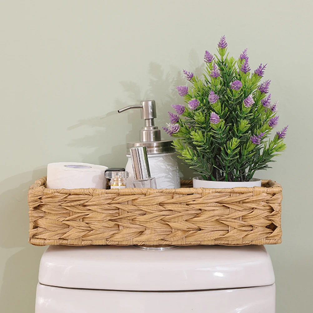 

Woven Storage Basket Multi- Bedroom Desktop Organizer Large Capacity Compact Lightweight Sturdy Household Basket