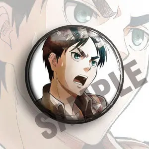 هجوم على تيتان أنيمي شارة 58 مللي متر D نوع 2D تأثيري هدية دبوس ميكاسا ليفي المشارك البضائع تحصيل مروحة الفن تذكارية مانغا