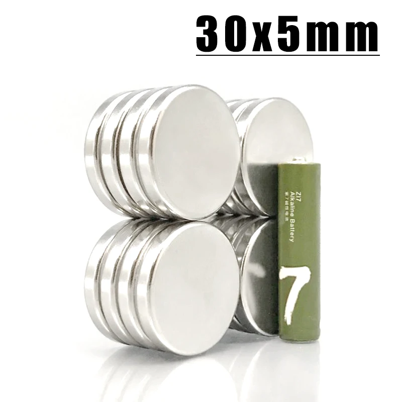 1/2/5/10/20Pcs 30x5 Neodymium Magnet 30mm x 5mm N35 NdFeB Round Super Powerful Strong Permanent Magnetic imanes Disc 30*5