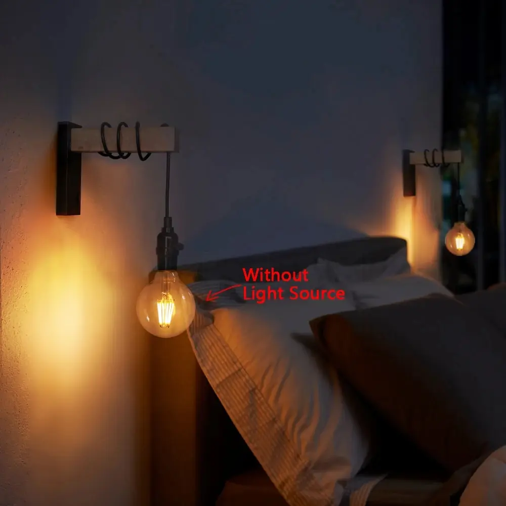 Retro Wood LED Wall Lamp E27 220V 110V Industrial Night Loft Light Fixtures Live Room Bedside Lamp Decor for Bathroom Restaurant