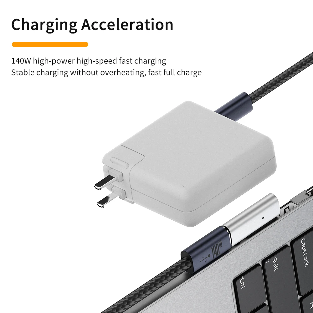 Tipo-C Fêmea para Magnético USB PD 140W PD Adaptador de Carregamento Rápido Conector Fêmea para Magsafe 3 2 1 para Macbook Air/Pro