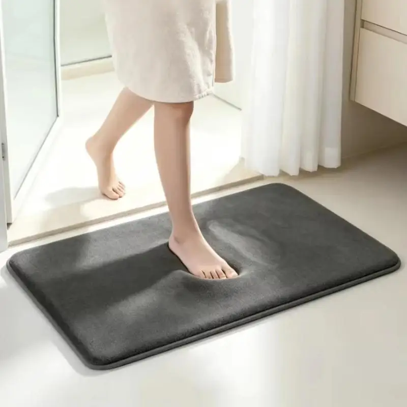 1Pcs Bathroom Household Home Decoration Super Absorbent Coral Velvet Non Slip Bath Floor Door Mat