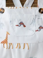 2Pcs Baby Boys Summer Sleeveles Jumpsuit Cartoon Animal For 1-3Y Bobysuit Clothing Casual Fashion overalls Clothes +Hat 3