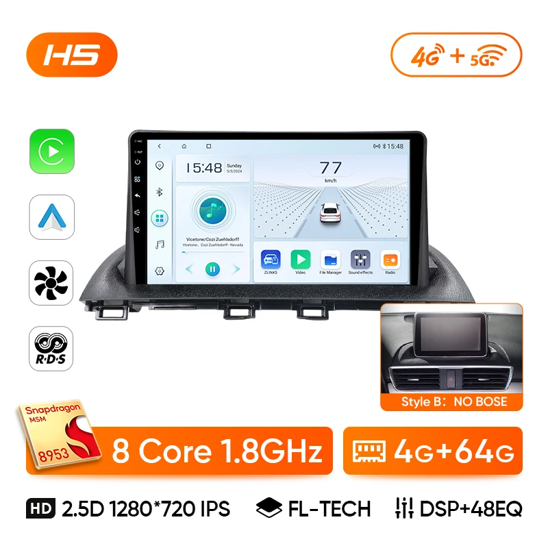 Ainavi Car Radio For Mazda 3 Axela 2013 2014 2015 2016 2017 Car Multimedia Player Wireless Carplay Android Auto HDMI 4G 2Din image 3