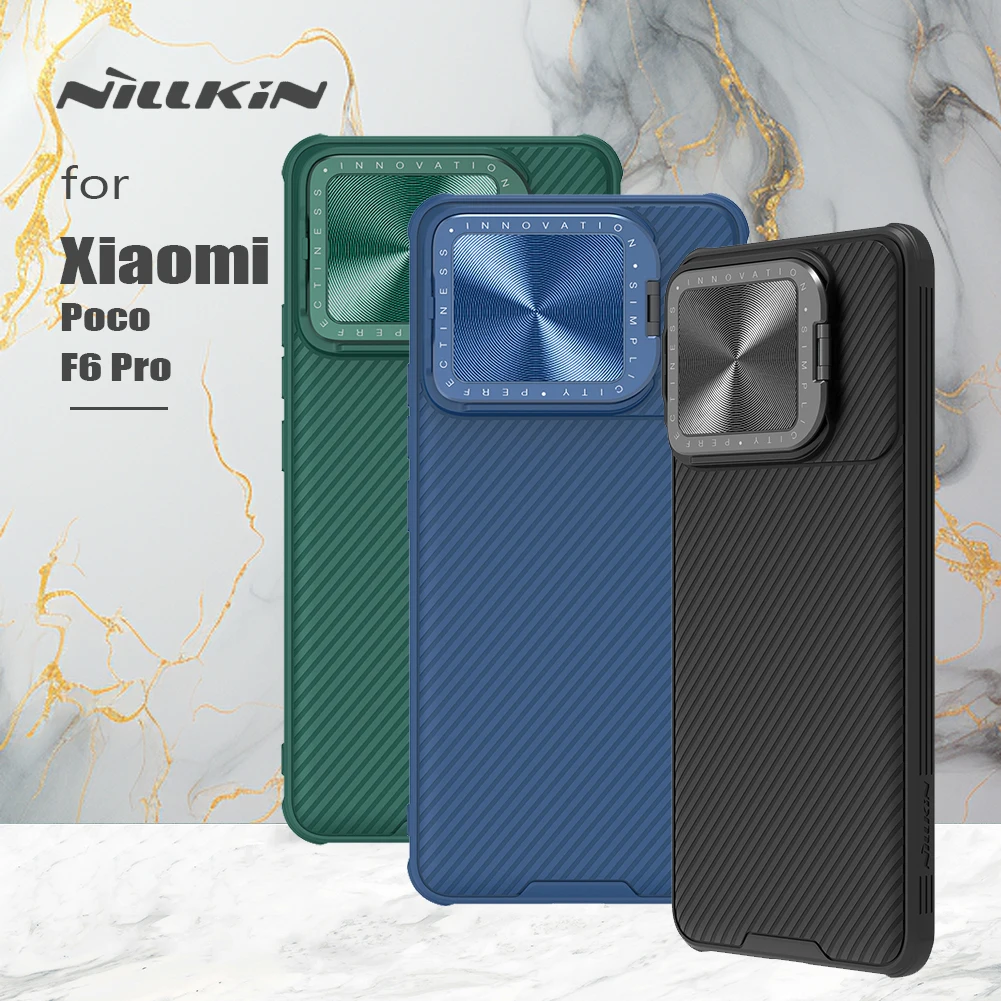 

for Xiaomi Poco F6 Pro 5G Nillkin case CamShield Prop with Stand 360 Lens Camera Protection Case Privacy Cover