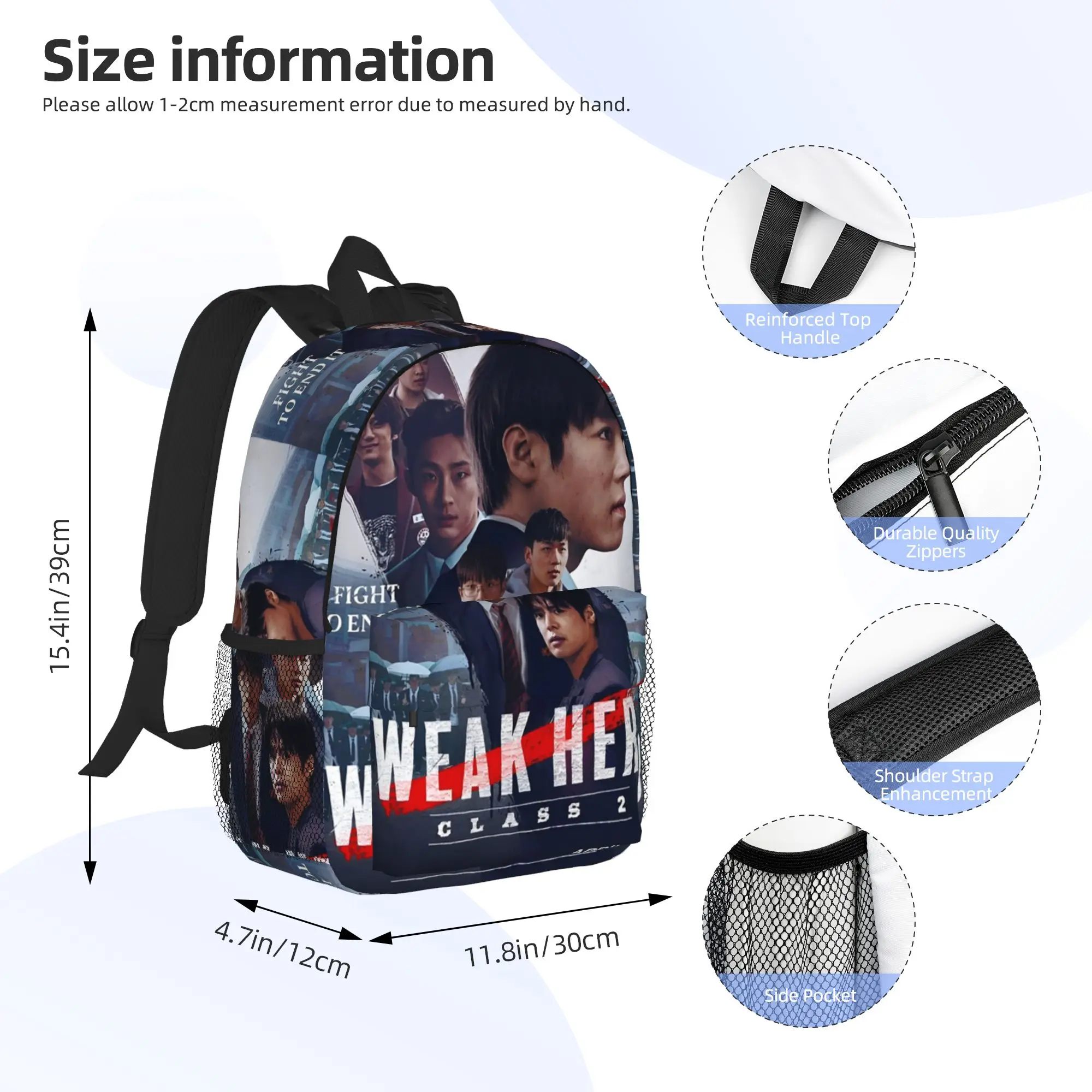 Weak Hero Class 2 kdrama Backpack Hot Sale Daypack Large Capacity Boys Girls BookBag Shoulder Bags for Men Women School Bag