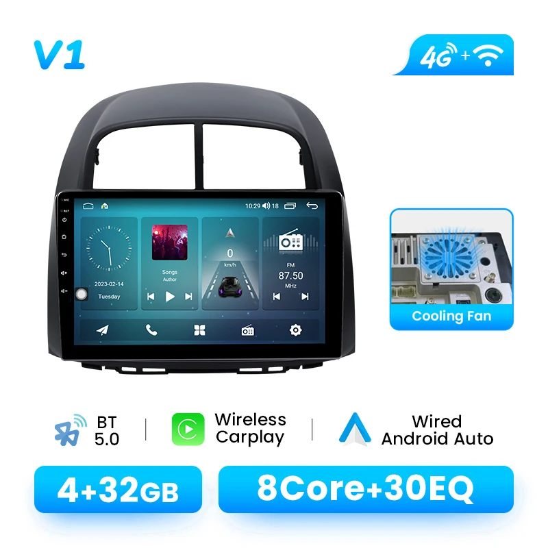 10.1 "Android 14 Autoradio Voor Toyota Passo/Daihatsu Boon/Sirion/Subaru Justy/Perodua Myvi draadloze CarPlay Android Auto 4G LTE