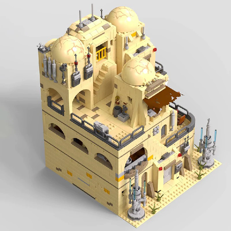 2731 قطعة حروب الفضاء MOC Mos Eisley Tavern اللبنات أفلام كوكب الصحراء نموذج معماري تجميع لعب للبالغين هدية #3