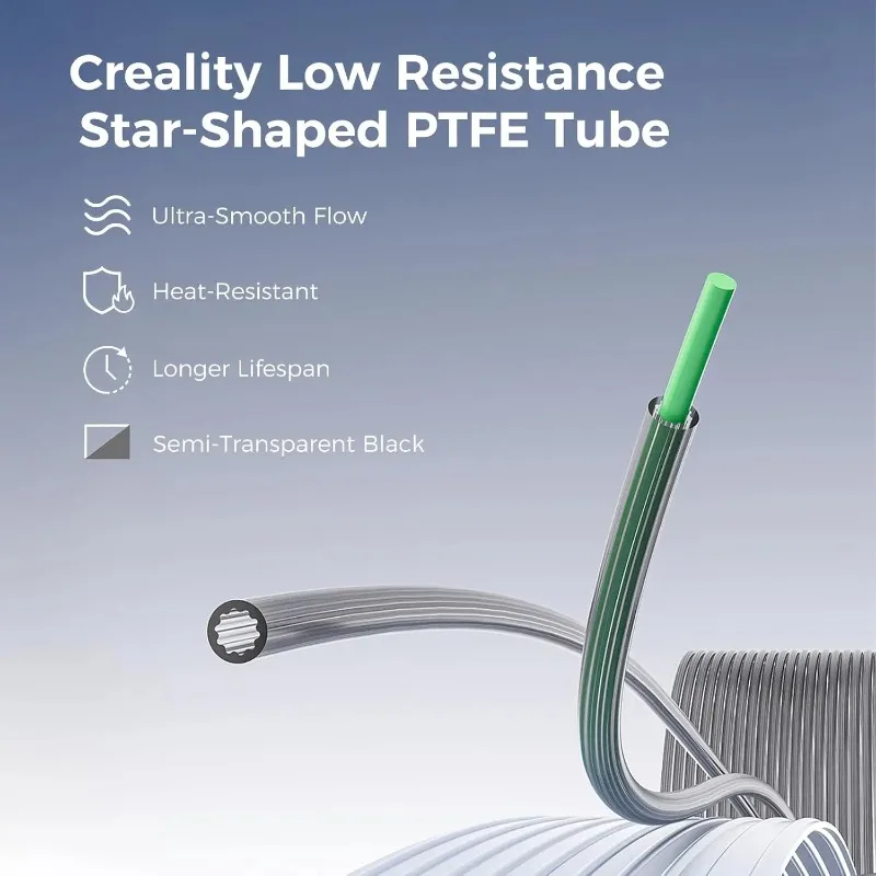 Creality Star‑Shaped PTFE Tube 1M‑5M Low‑Resistance Inner Channel Accessory for Multicolor 3D Printer