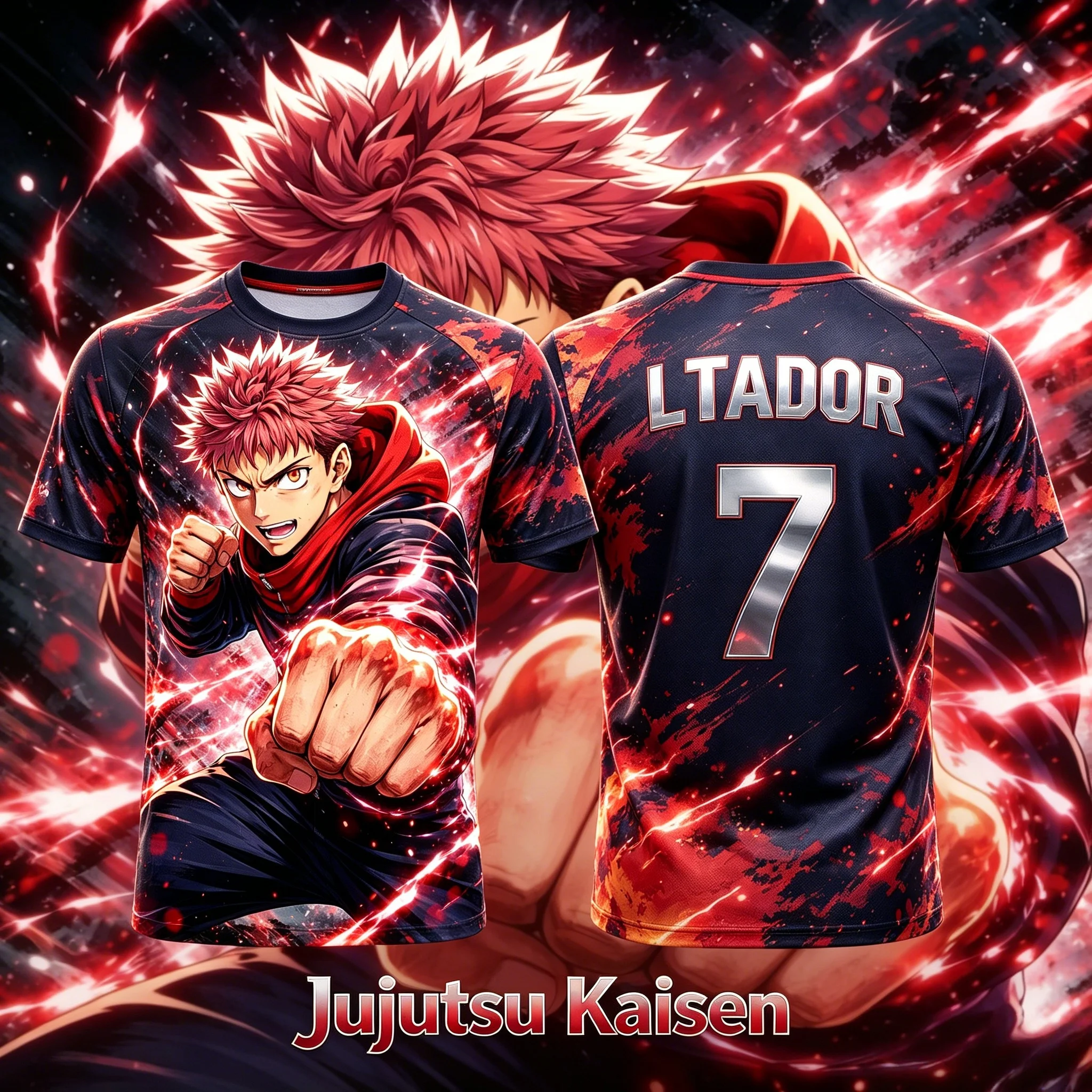 2026 Summer Jujutsu Kaisen Yuji Itadori 3D Print Sports Jersey Oversized Anime Fan Casual Tee