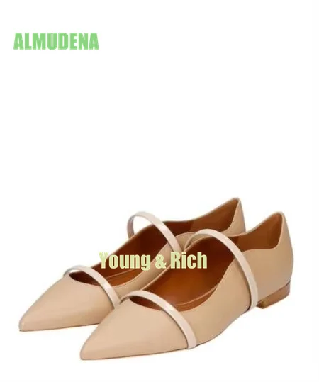 Flat Ankle Fashion Design Sandals with Leather and Metal Glossy Surface for Women's  Casual Shoes Sandalias Zapatos De Mujer    