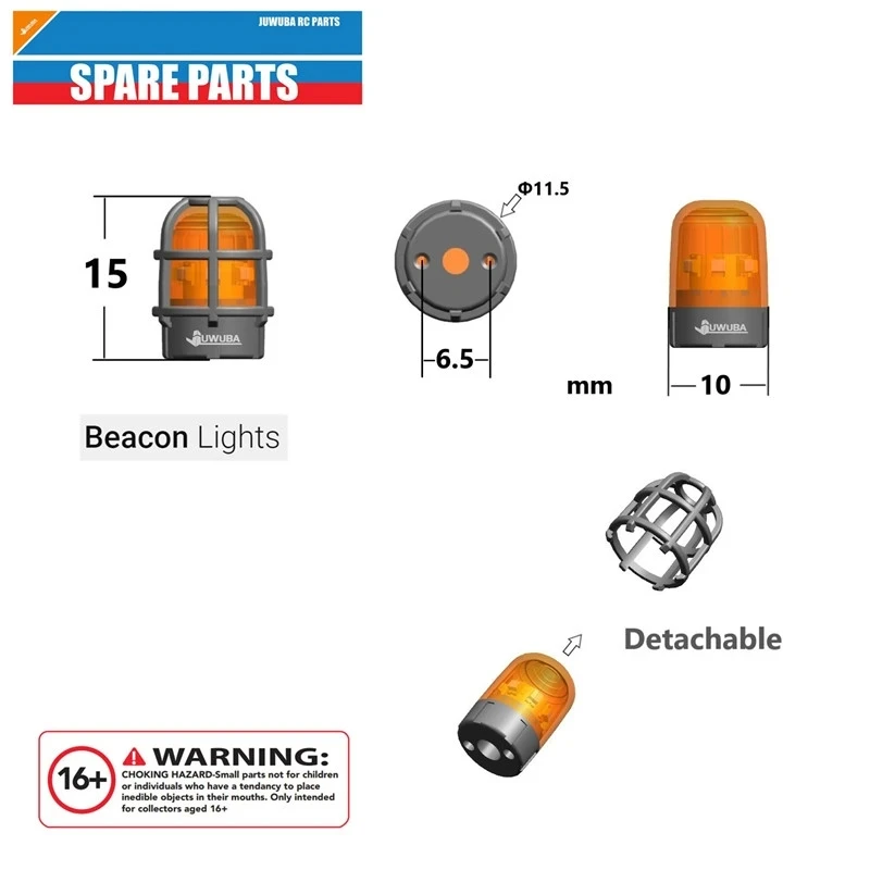 Nooxio1pcs 360 Degree Rotating Light LED Engineering Lamp for 1/14 Excavator Tamiya RC Truck Trailer Tipper Scania 770S Car Diy