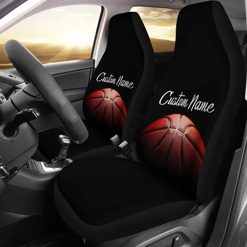 Basketball Custom Name Car Seat Covers (Set Of 2) / 2 Front Car Seat Covers / Basketball Car Seat Covers / Car Seat Protector /C