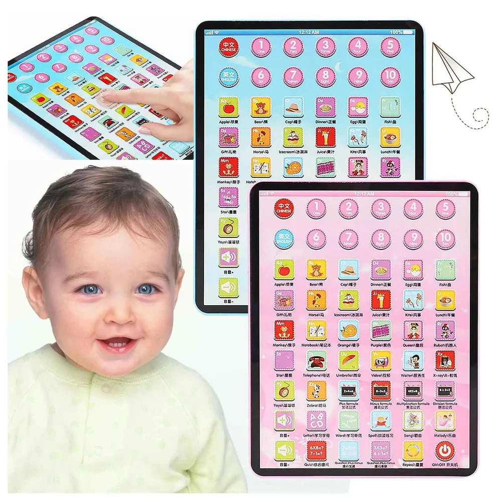 New Learning Tablet Chinese English Machine Electronic Touch Pad Funny Interactive Study Toy Early Laptop Kids Educational Toys