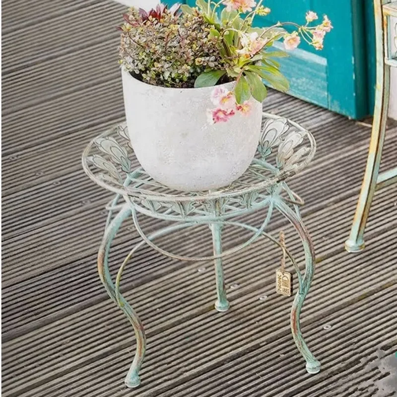 Green plant flower stool retro green dill flower chair succulent flower rack store window decoration display rack