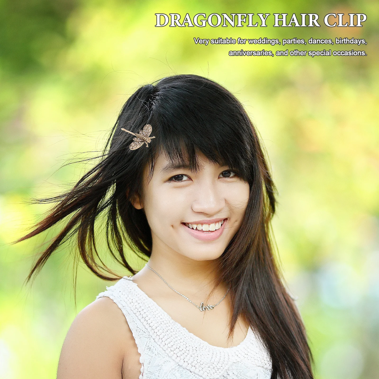 

2Pcs Vintage Dragonfly Hair Clips Rhinestone Hairpins Small Barrettes for Women Party Wedding Decorative Accessories