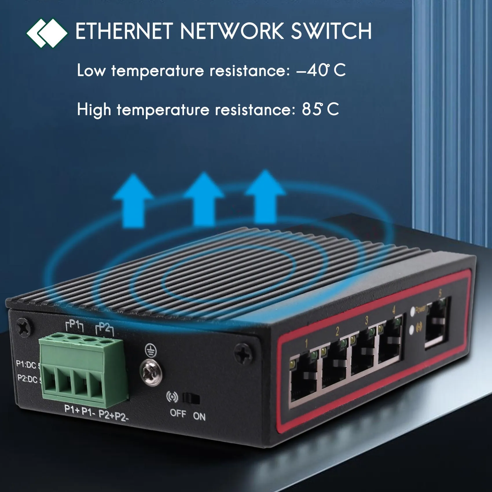 5-Port RJ45 10/100M Ethernet Desktop Switch Hubs Netzwerk Laptop DIN-Schiene Typ F