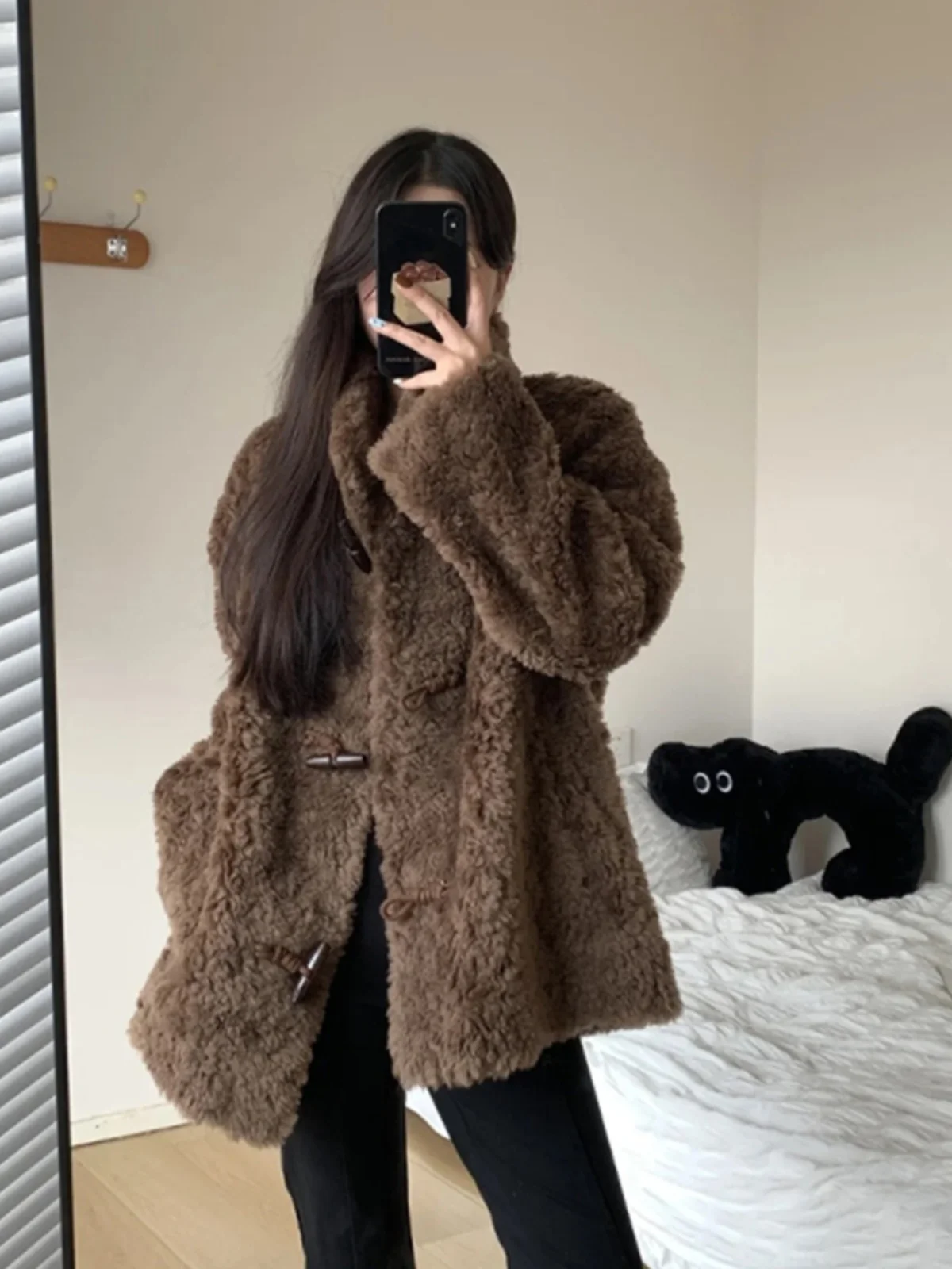 

Lamb Wool Jacket Women Warm Fleece Woman Regular Standard Normal Basic Simple Essential Everyday Ordinary Common Universal Girls