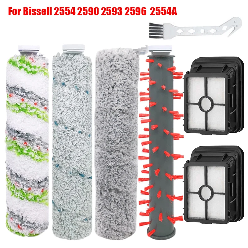 Wet Dry Main Brush Hepa Filter Parts For Bissell Crosswave Cordless Max Series 2554 2590 2593 2596 2554A Handheld Vacuum Cleaner