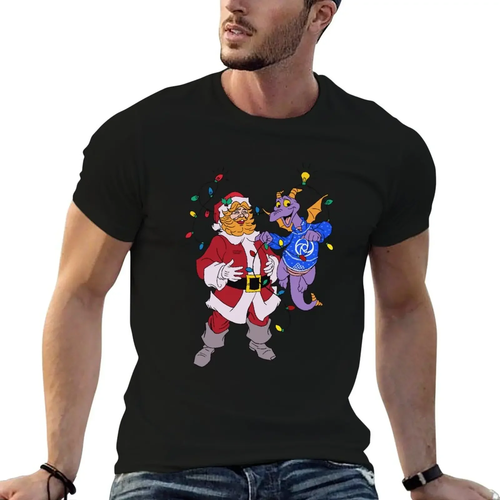 Christmas Figment with Dream finder Santa T-Shirt vintage anime shirt shirts graphic tees Aesthetic clothing Men's clothing