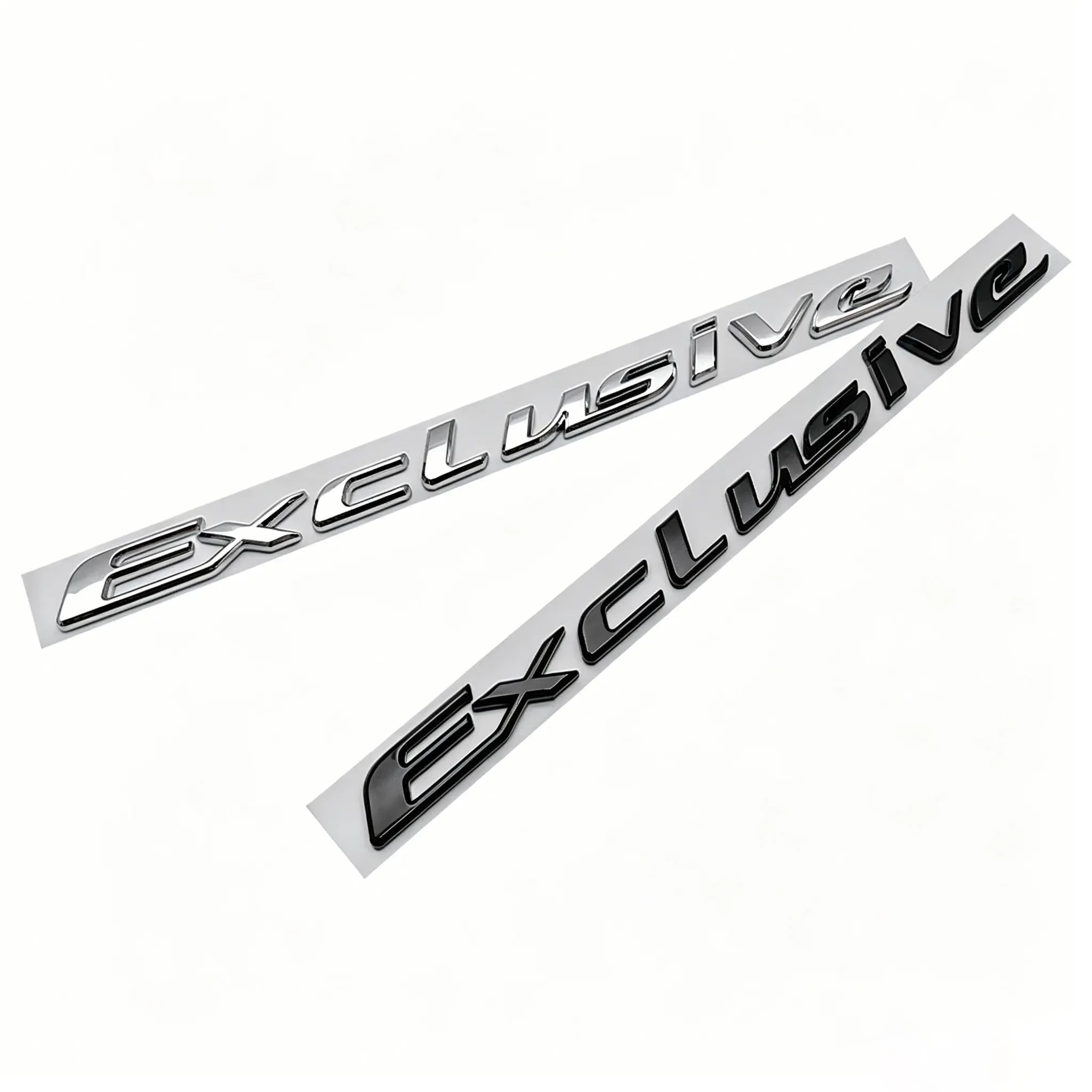 For EXCLUSIVE Chrome-Plated 3D Three-Dimensional Rear Car Emblem Letter Sticker for Vehicle Body Modification