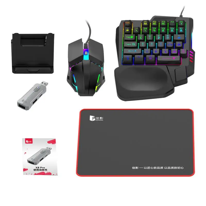 Half Hand Game Keyboard And Mouse Wired USB Converter Keyboard And Mouse Set With 35 Keys Half Hand Portable Game Adapter