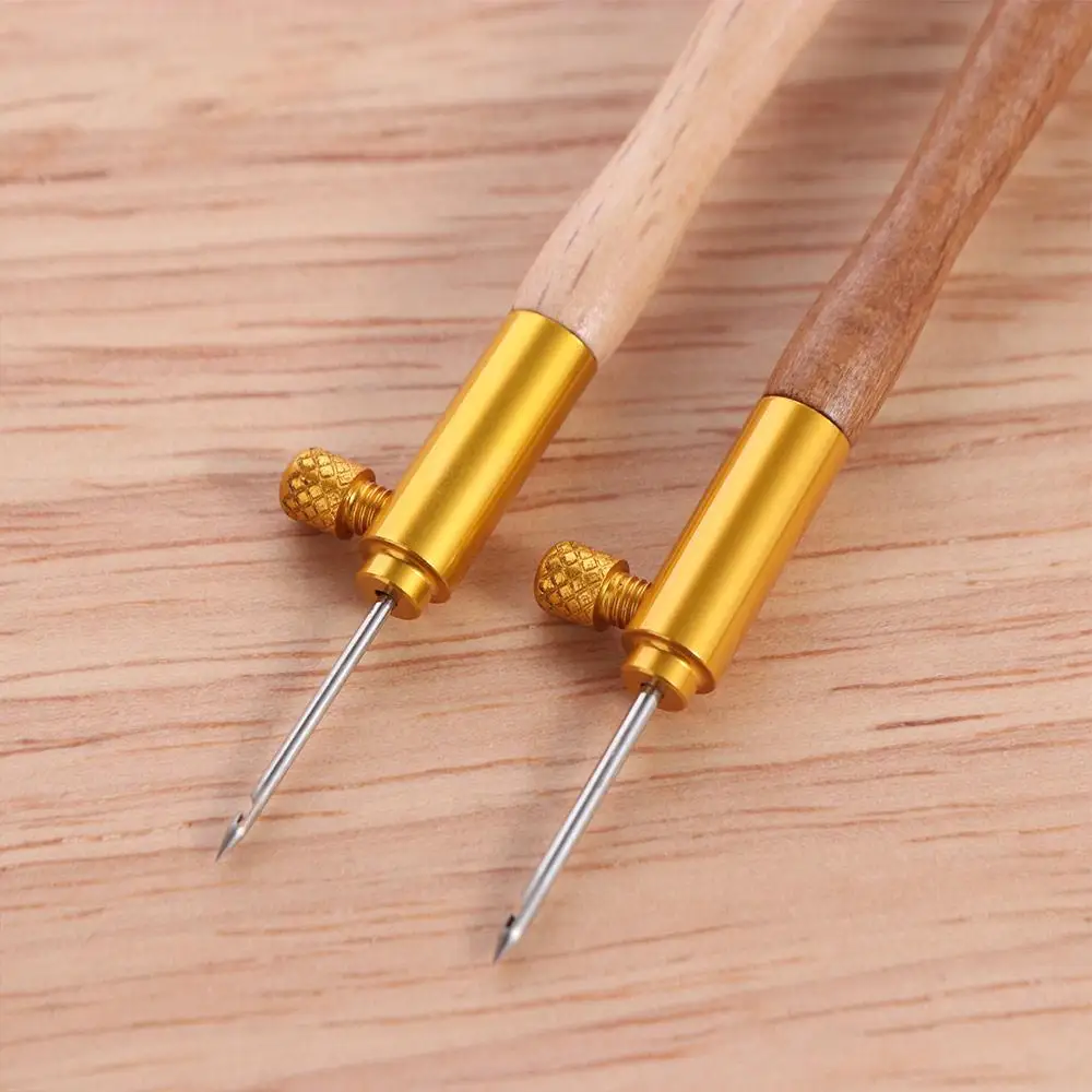 Wooden Handle Embroidery Needles Knitting Hook 3 Needles Crochet Needles Multi Size Cross Stitch Needles Beaded Embroidery
