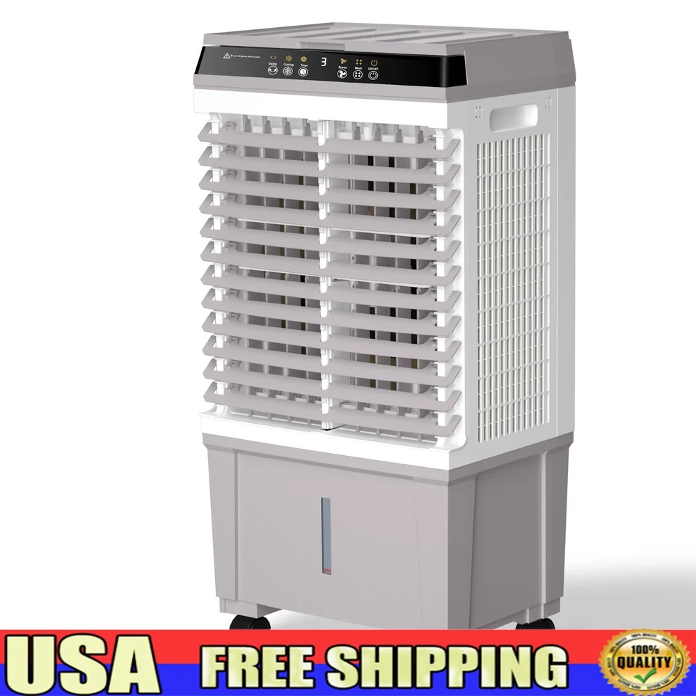 

Портативный испарительный воздухоохладитель мощностью 1800 куб. футов в минуту, вентилятор-увлажнитель, 3 скорости, для использования в помещении и на открытом воздухе, до 1000 кв. футов, энергоэффективный