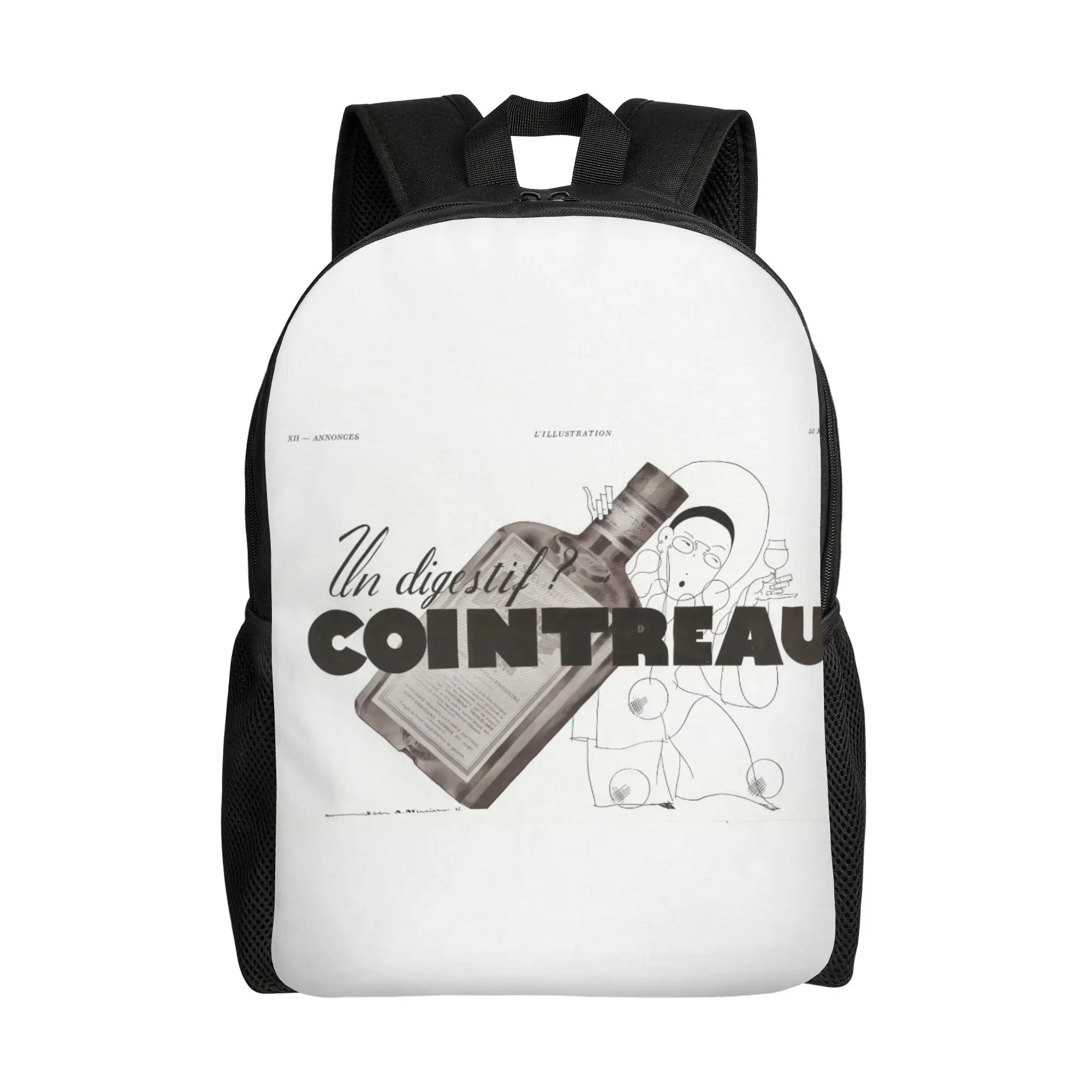 

CCointreau Un digestif French Vintage Backpack Office Workers Fashionable Large Capacity Schoolbag Back To School Season