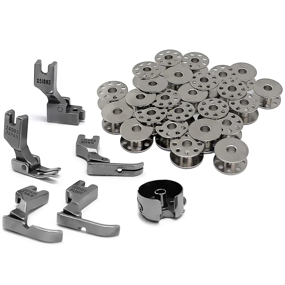 31 Pçs/set Máquina de Costura Bobina Caso Zíper Calcador Para Singer, Consew Juki DDL-8700, DDL-5550 Acessórios para Máquina de Costura