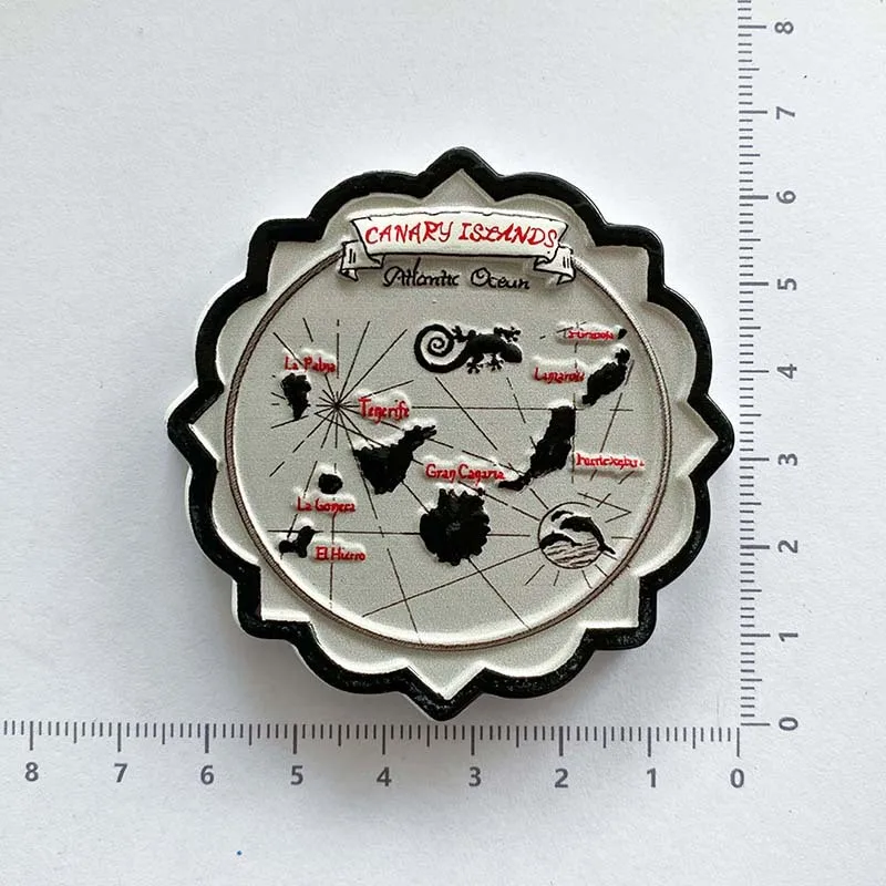 Cute 3D Resin Spain Canary Islands Fridge Magnets (Lizard Map) Refrigerator Magnets Aimants Réfrigérateur