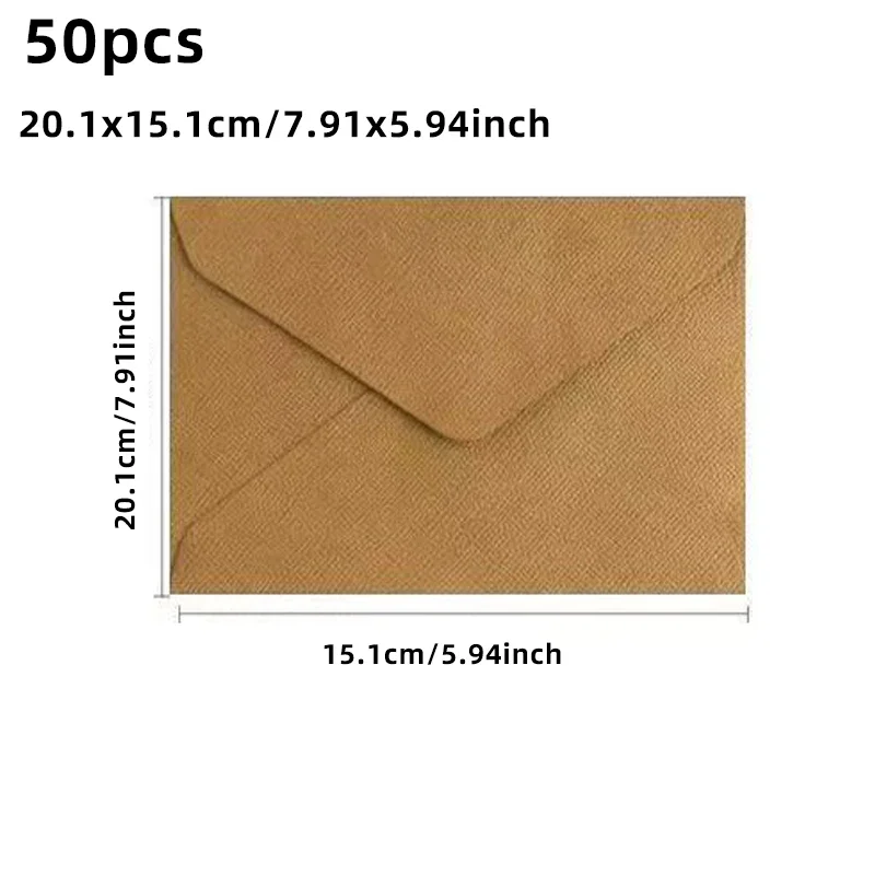 50 stks/partij 20.1x15.1 cm Enveloppen voor Trouwkaarten Business hoogwaardige 250g Textuur Papier Briefpapier Leveringen opbergtas
