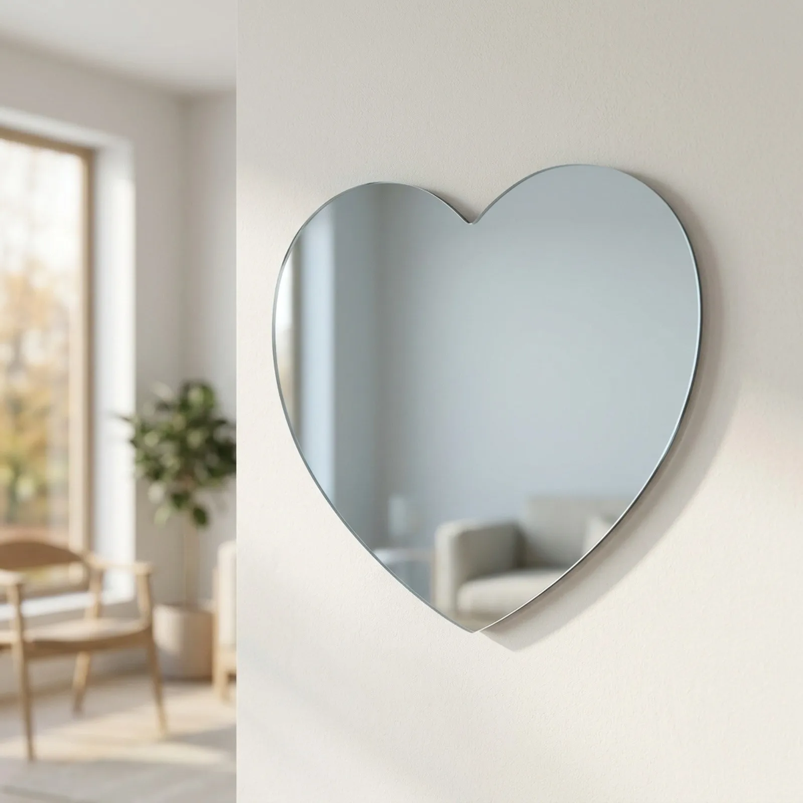 Bedroom Decoration Heart Shaped Mirror 40x40cm for instant Room Transformation Mirrors Unique Design for versatile Home