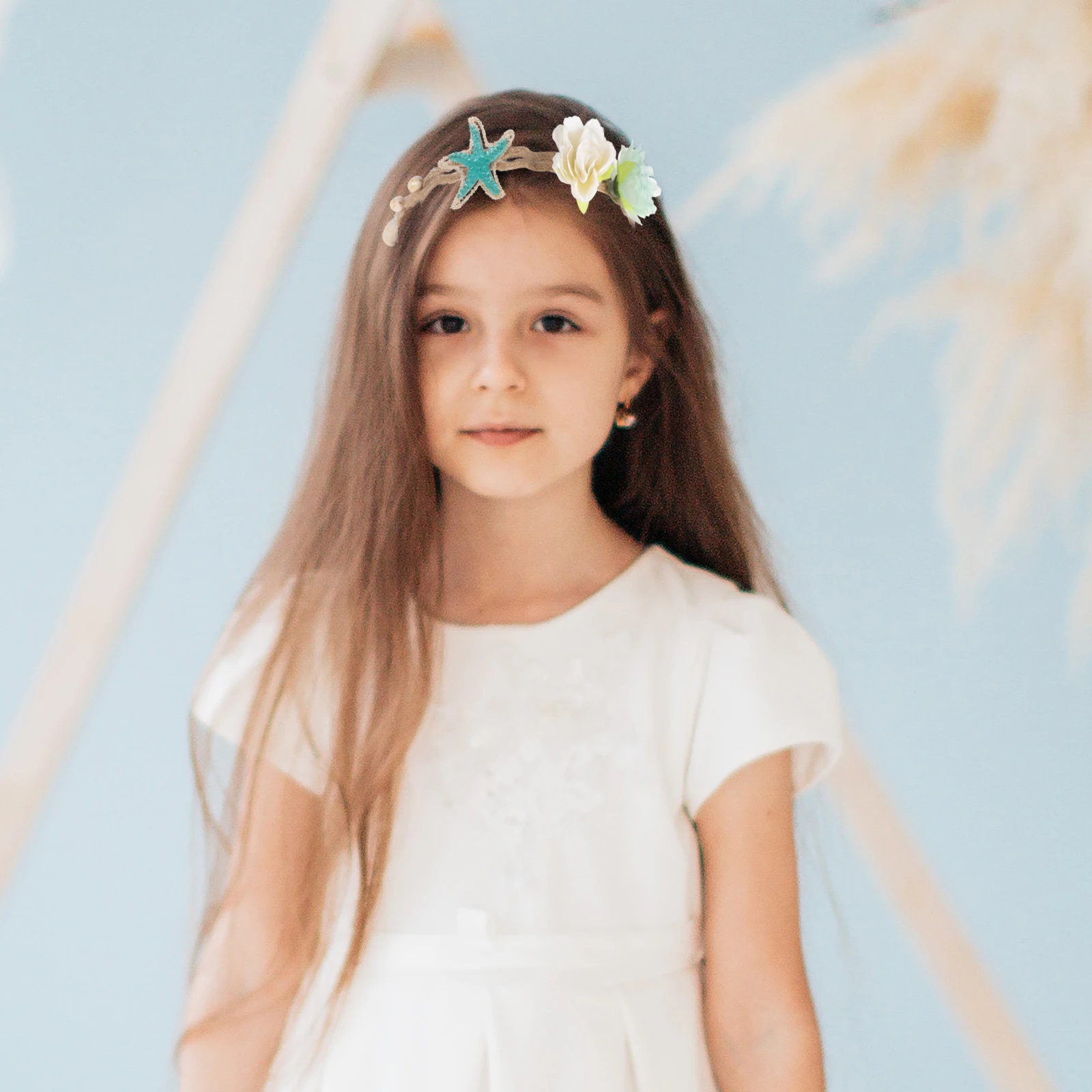 

1 шт., повязка на голову с жемчугом и морской звездой, элегантный легкий аксессуар для волос для пляжа, отдыха, вечеринки, свадьбы, повседневной носки, декоративный жемчуг