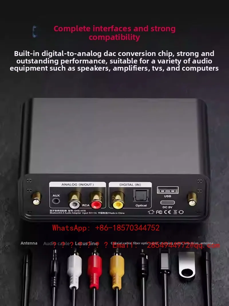 5.3 Bluetooth Multi Function Audio Adapter Receiver To Speaker Power Amplifier U Disk Audio Transmitter