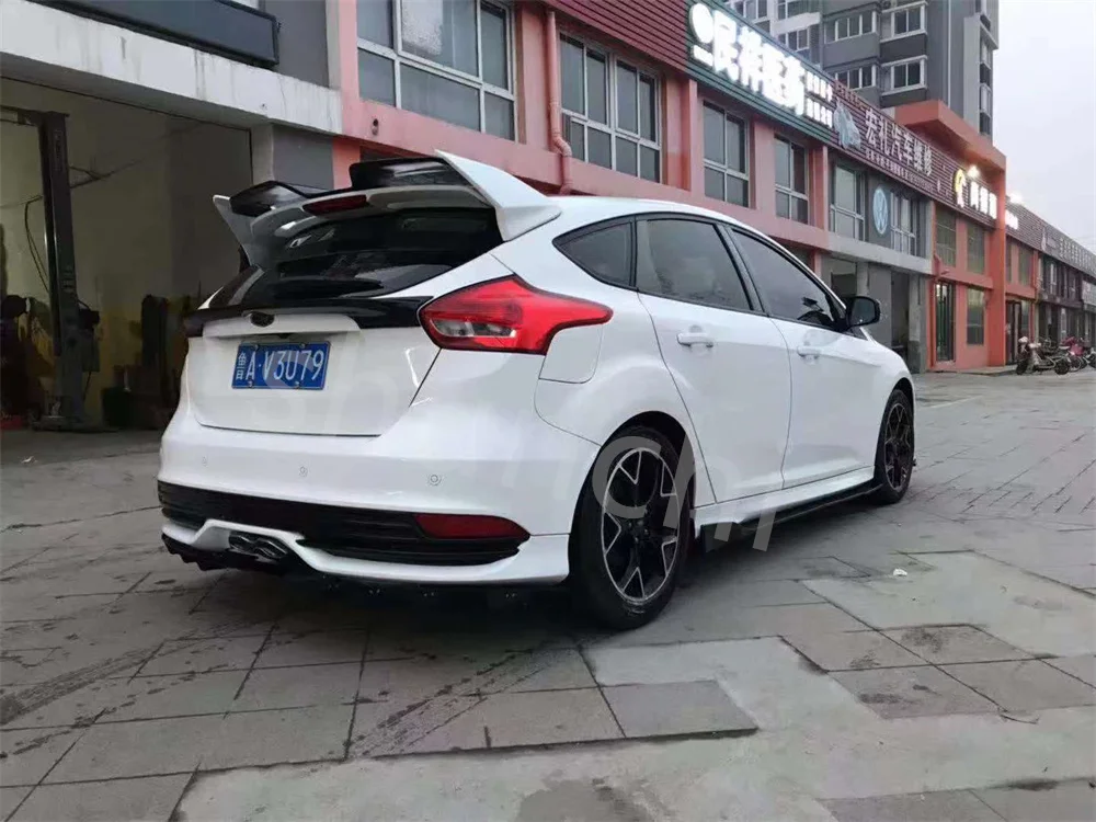 Car Styling For Ford Focus RS Spoiler 2012 2013 2014 2015 2016 2017 2018 Gloosy Black  Rear Trunk Wing Lip Rear Spoiler