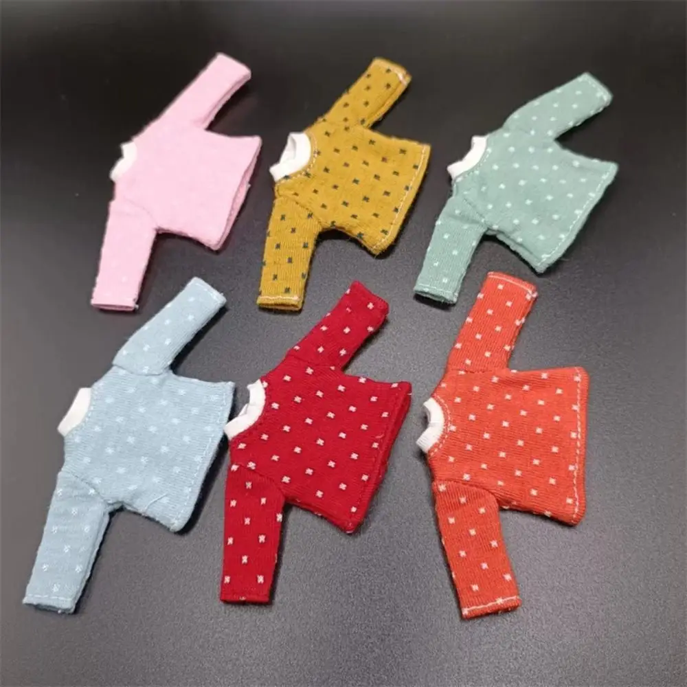 

Fashion Suit Tops Obitsu 11 Clothes Dress Up Doll Clothes Doll Dot Blouse Mini Socks T-shirt OB11 Bottoming Shirt Kids Toys