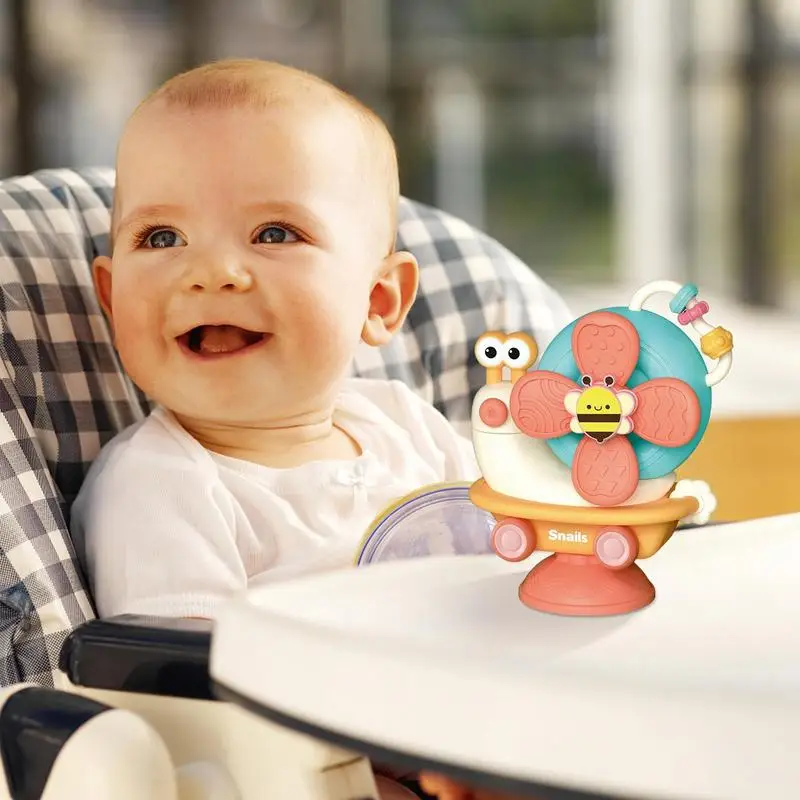 5 In 1 Snail Shape High Chair Bath Toys Fine Motor Skill Development Montessori Education Spinner Suction Cup Toy For Kids