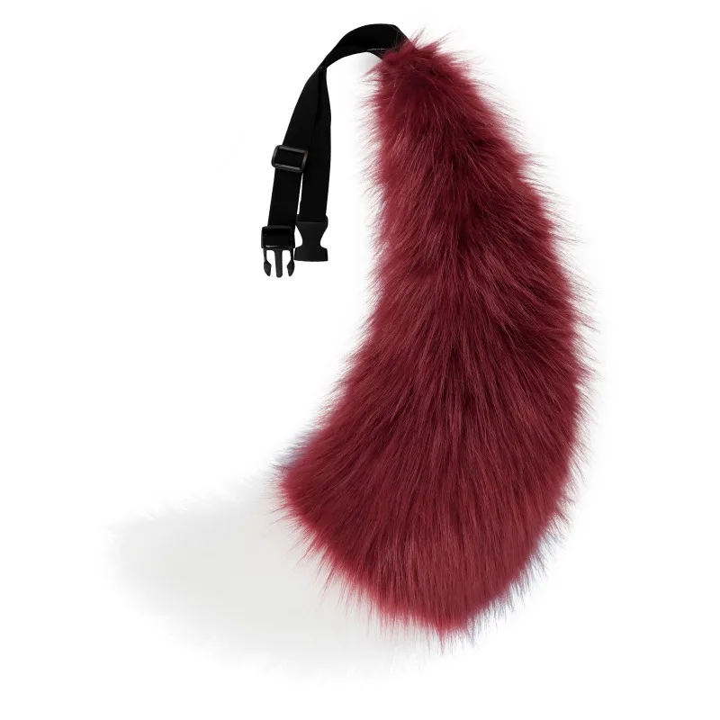 

Faux Fur Wolf Fox Tail with Adjustable Elastic Belt Halloween Cosplay Costume Accessory