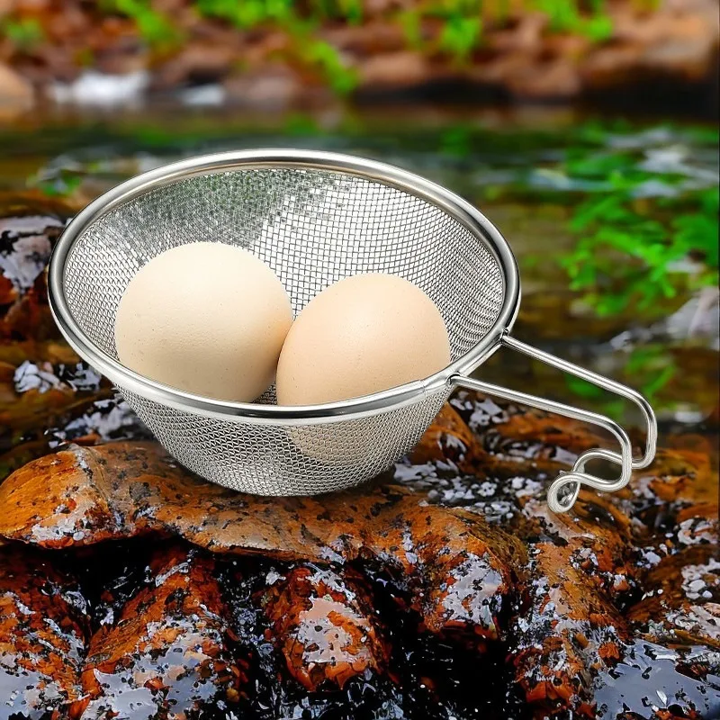 

CAMPINGMOON S213 Snow Bowl Outdoor Camping Fishing Spoon Food Grade 304 Stainless Steel Fine Filter Utensil