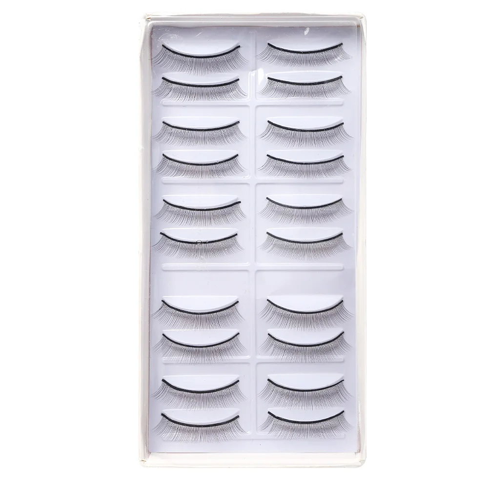 10Pair Makeup Training Lashes for Beginner False Eyelash Extension Practice Mink Lashes Full Strip Eyelashes Exercise Eye Beauty