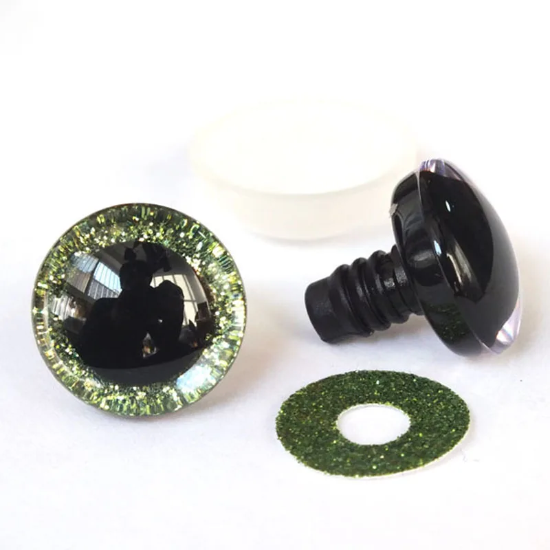 20 Stück 9–40 mm 3D-Sicherheitsspielzeugaugen + glitzernde Vliesstoffe – können Größe und Farbe wählen – Detail 8