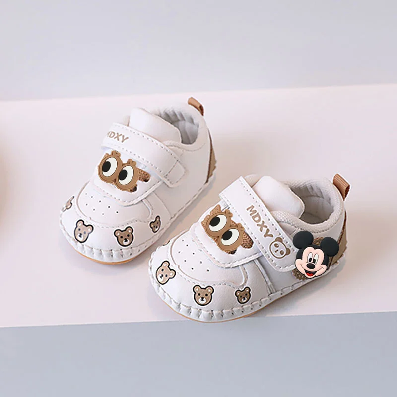 

Disney Minnie Mouse Toddler Shoes Summer Girl Baby Sandals Soft Bottom first walkers Mickey Mouse Net Shoes 0-1 Year Old Boy